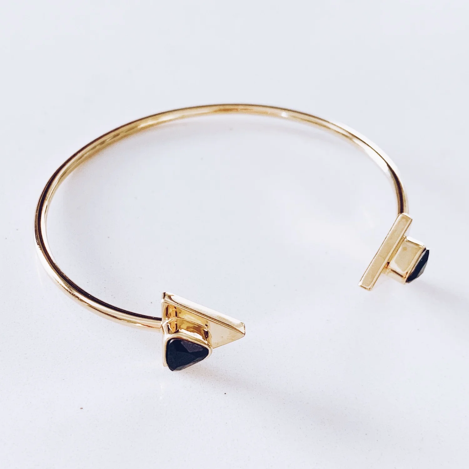 Black CZ Open Cuff Bracelet - Image 3